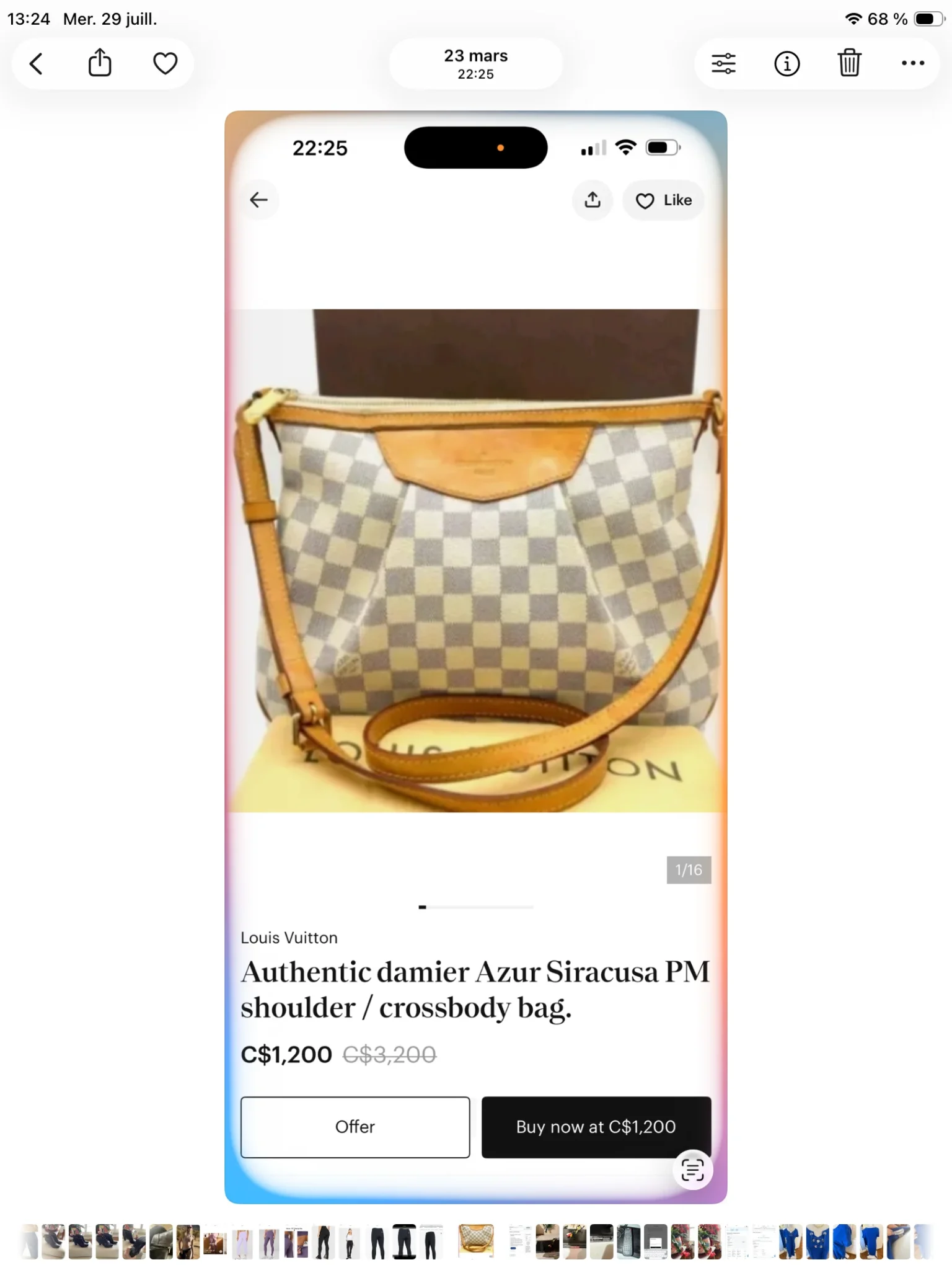 Image for Sac à main Louis Vuitton damier azur Syracuse authentique