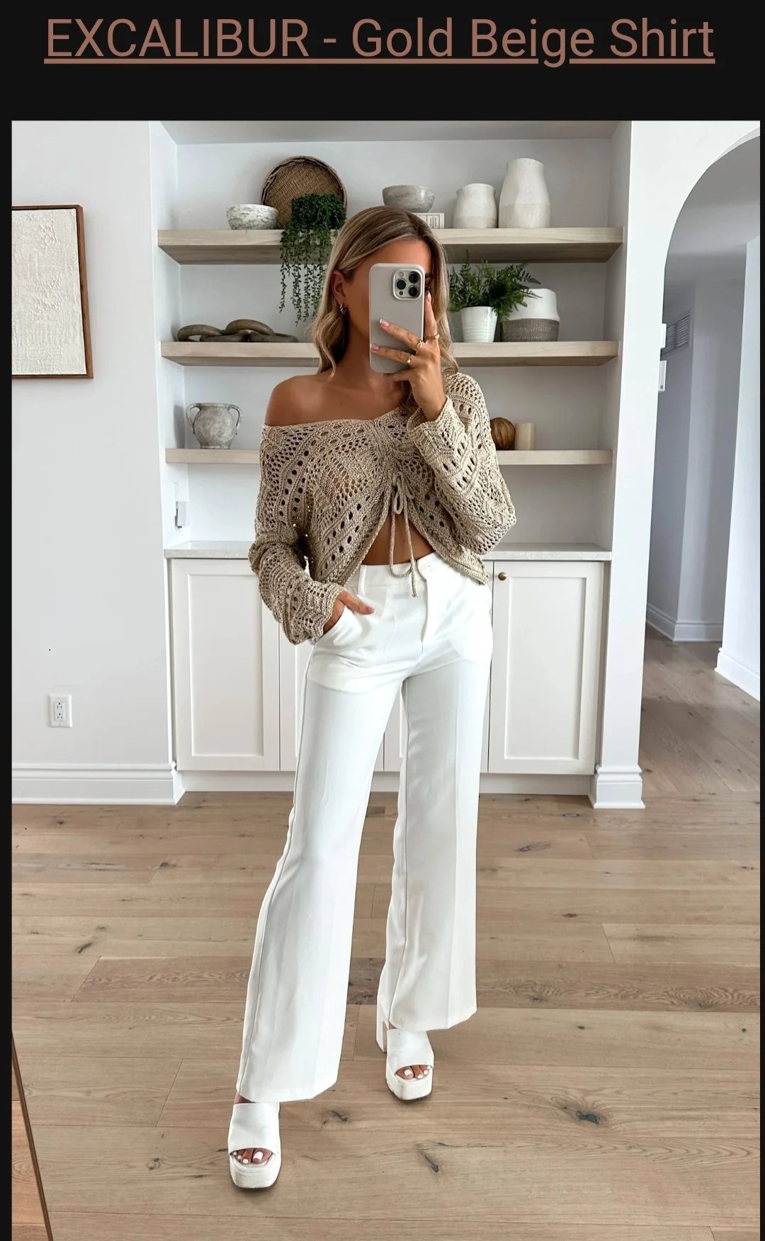 Crop beige/doré OYCEE *Autre seconde main