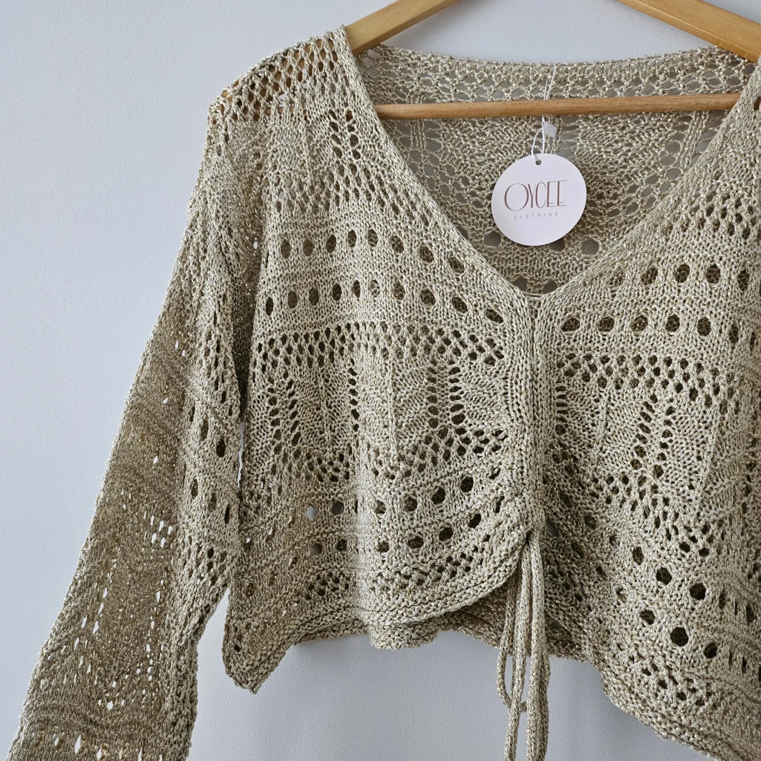 Image for OYCEE beige/gold crop top