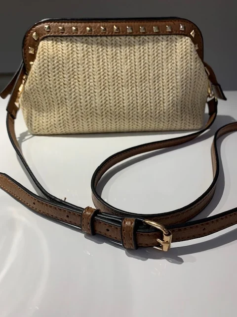 Image for Sac rafia/ cuir à bandoulière