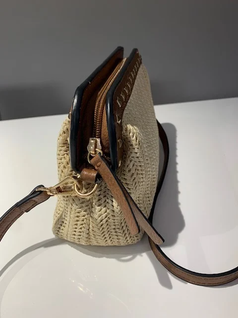 Image for Sac rafia/ cuir à bandoulière