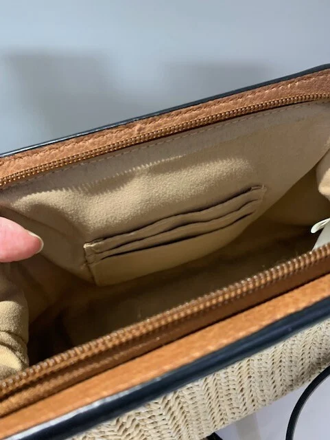 Image for Sac rafia/ cuir à bandoulière