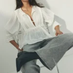 Featured thumbnail for Cotton blouse with lace