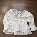Thumbnail for Cotton blouse with lace