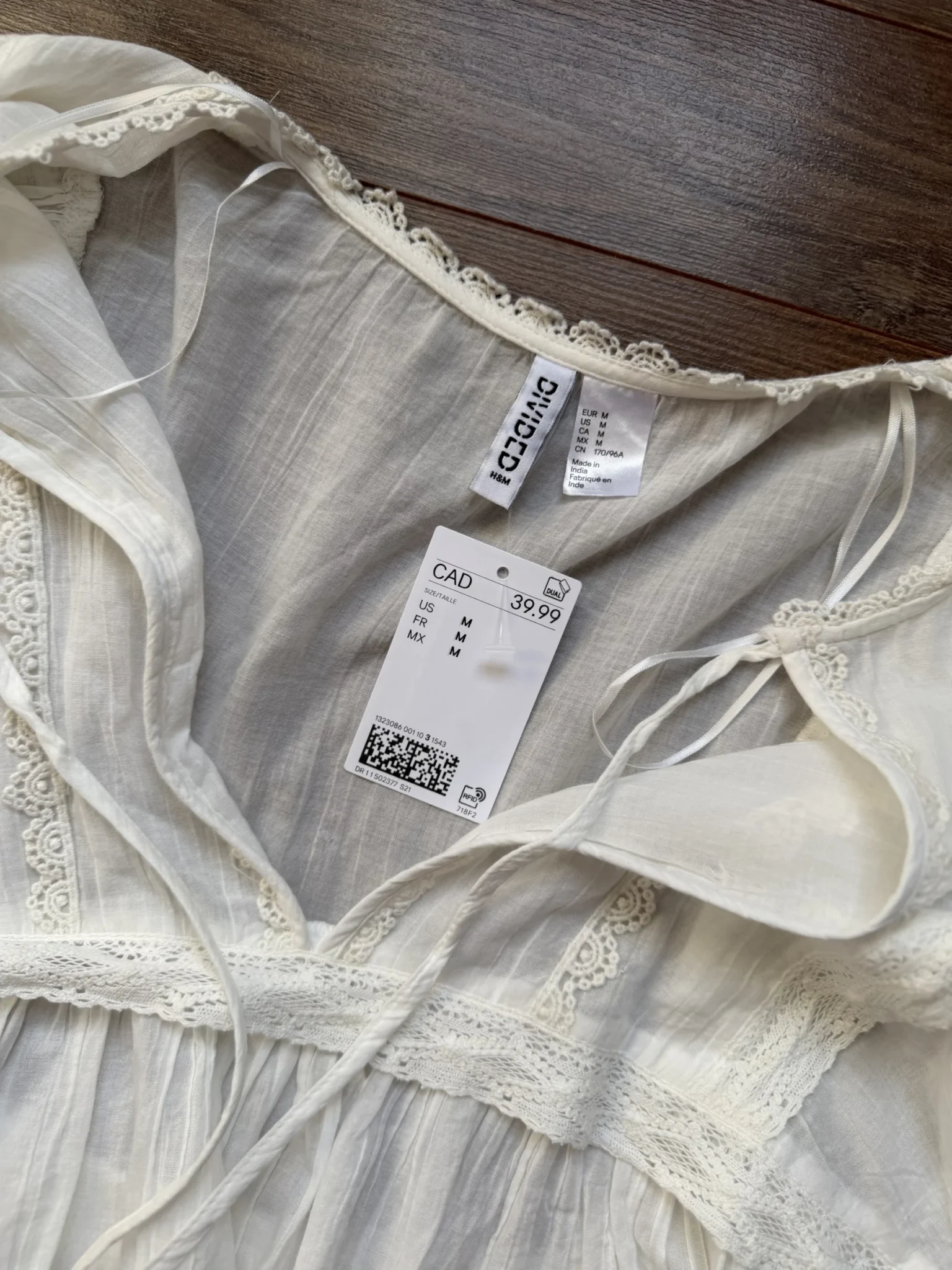 Image for Cotton blouse with lace