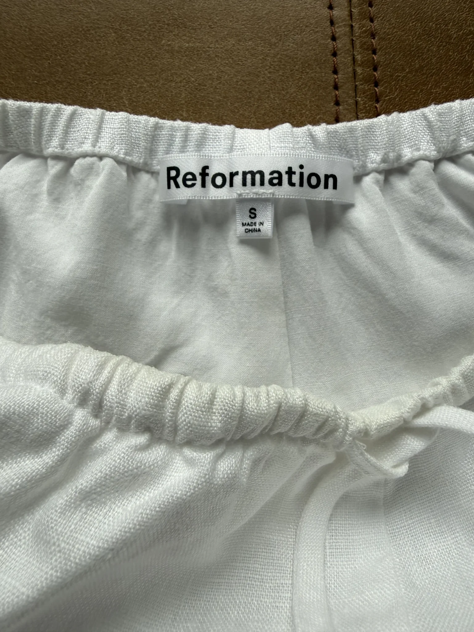 Image for Reformation white 100% linen shorts
