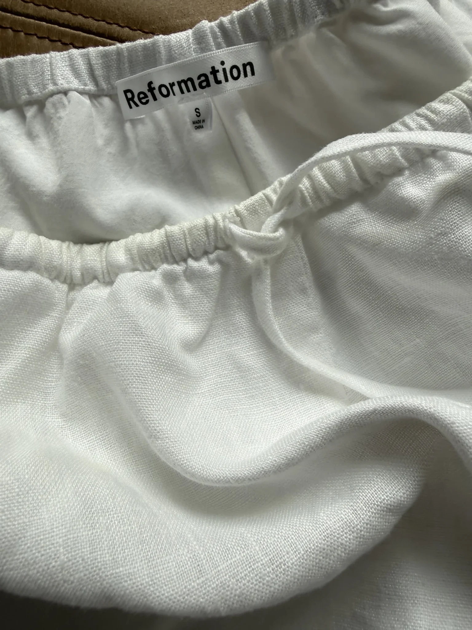 Image for Reformation white 100% linen shorts