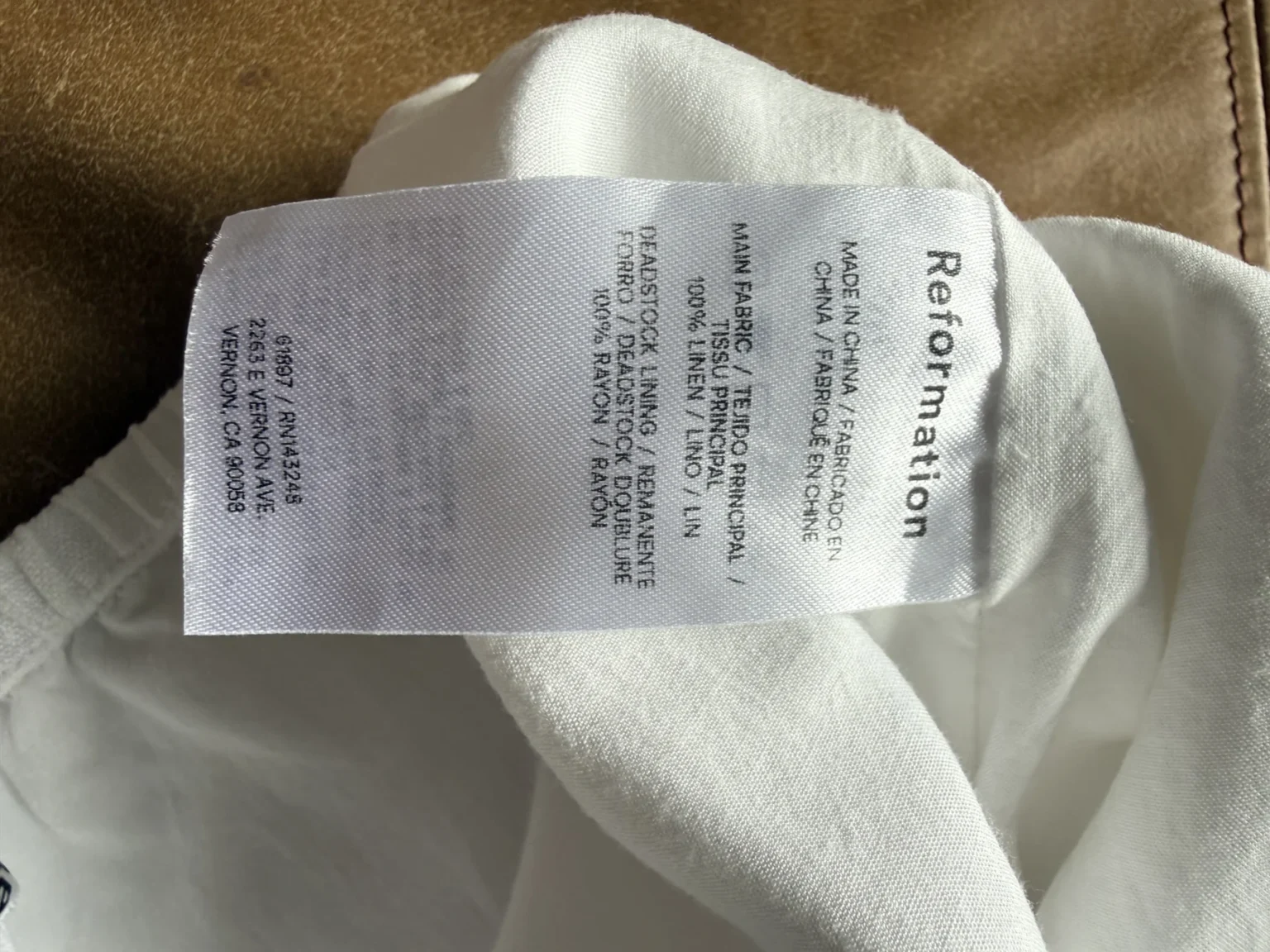 Image for Reformation white 100% linen shorts