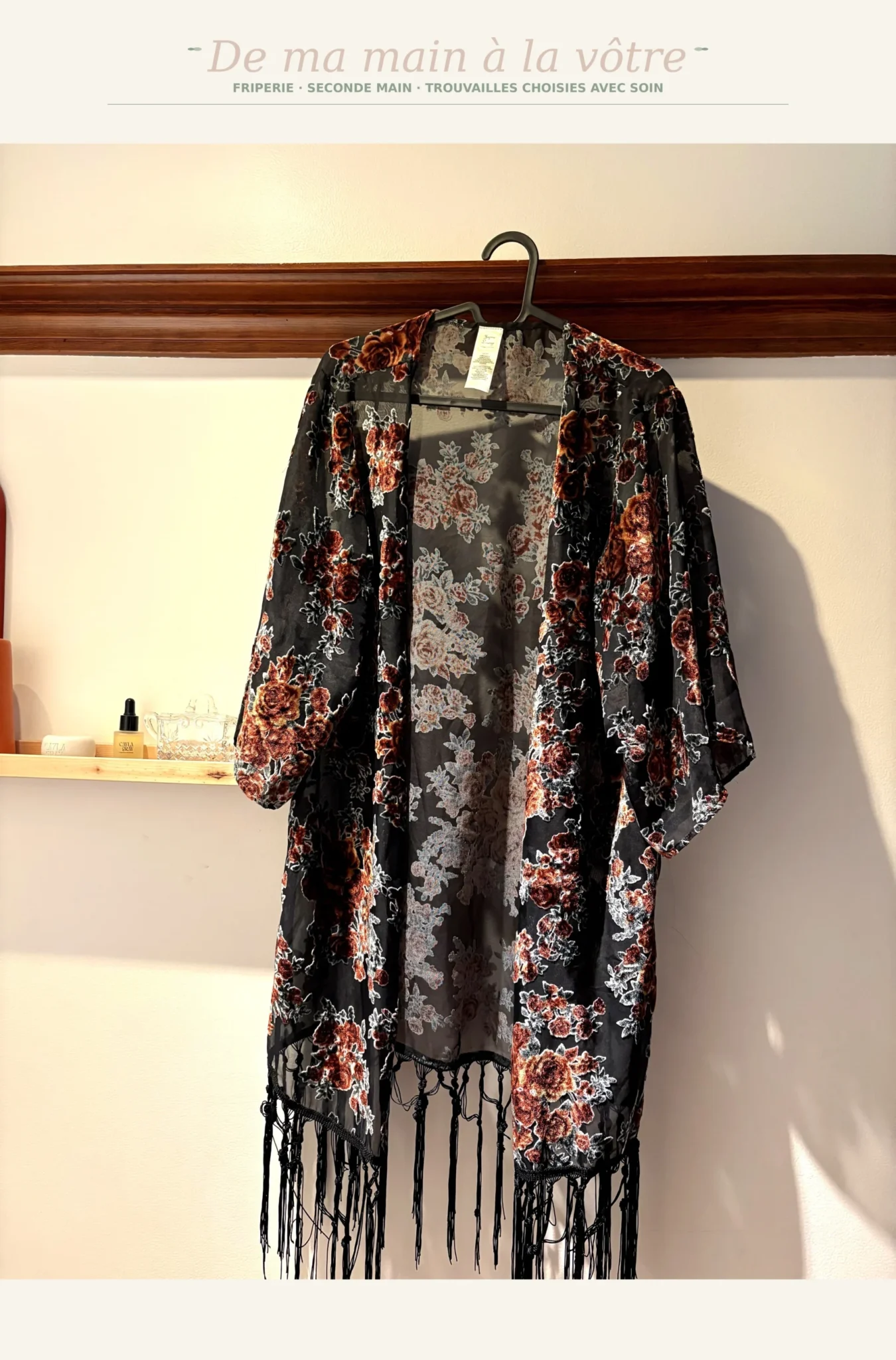Featured image for Kimono long velours brûlé fleuri Papna Lounge