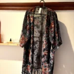 Featured thumbnail for Kimono long velours brûlé fleuri Papna Lounge