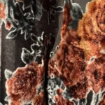 Thumbnail for Kimono long velours brûlé fleuri Papna Lounge