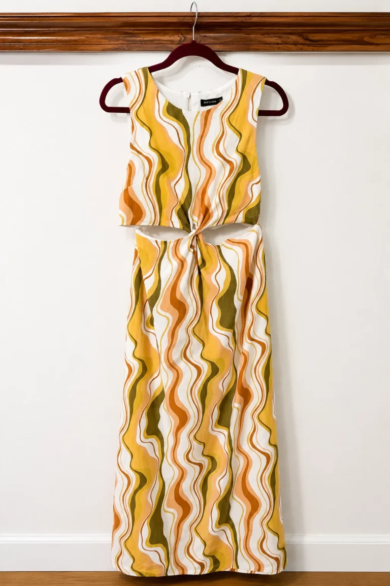 Featured image for MINKPINK – Robe midi à découpes et imprimé rétro