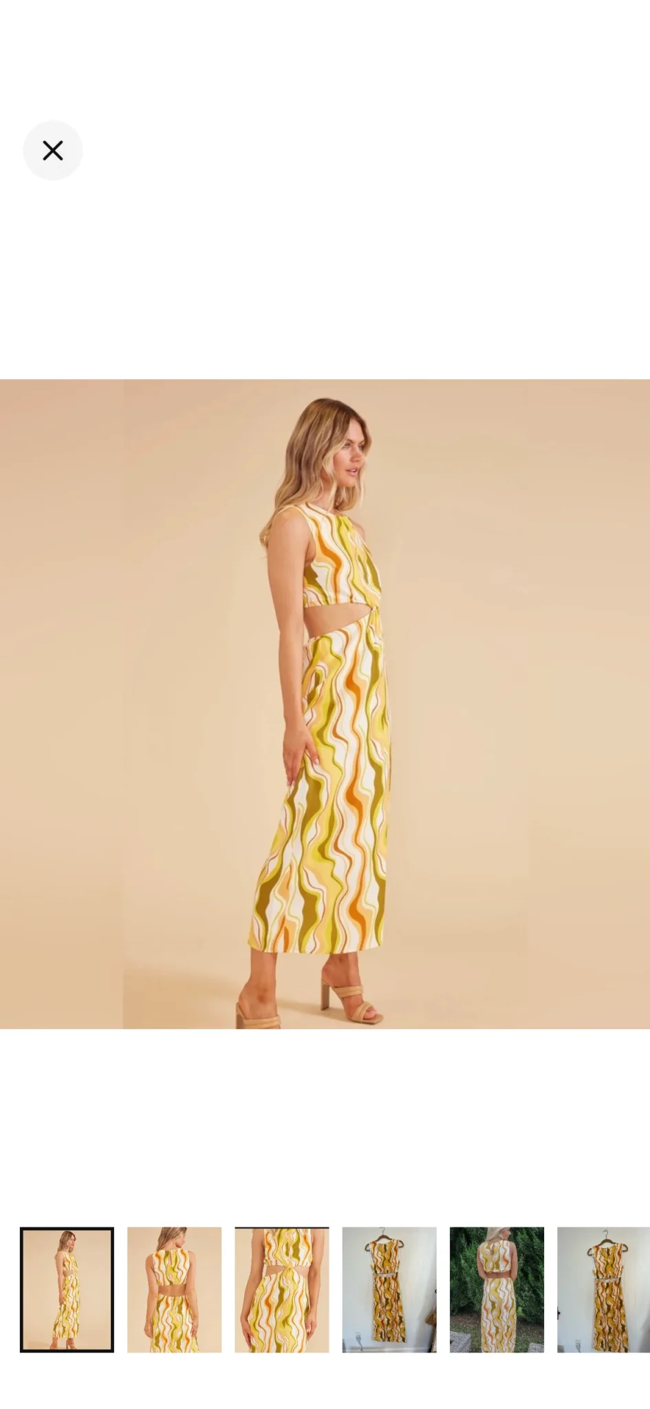 Image for MINKPINK – Robe midi à découpes et imprimé rétro