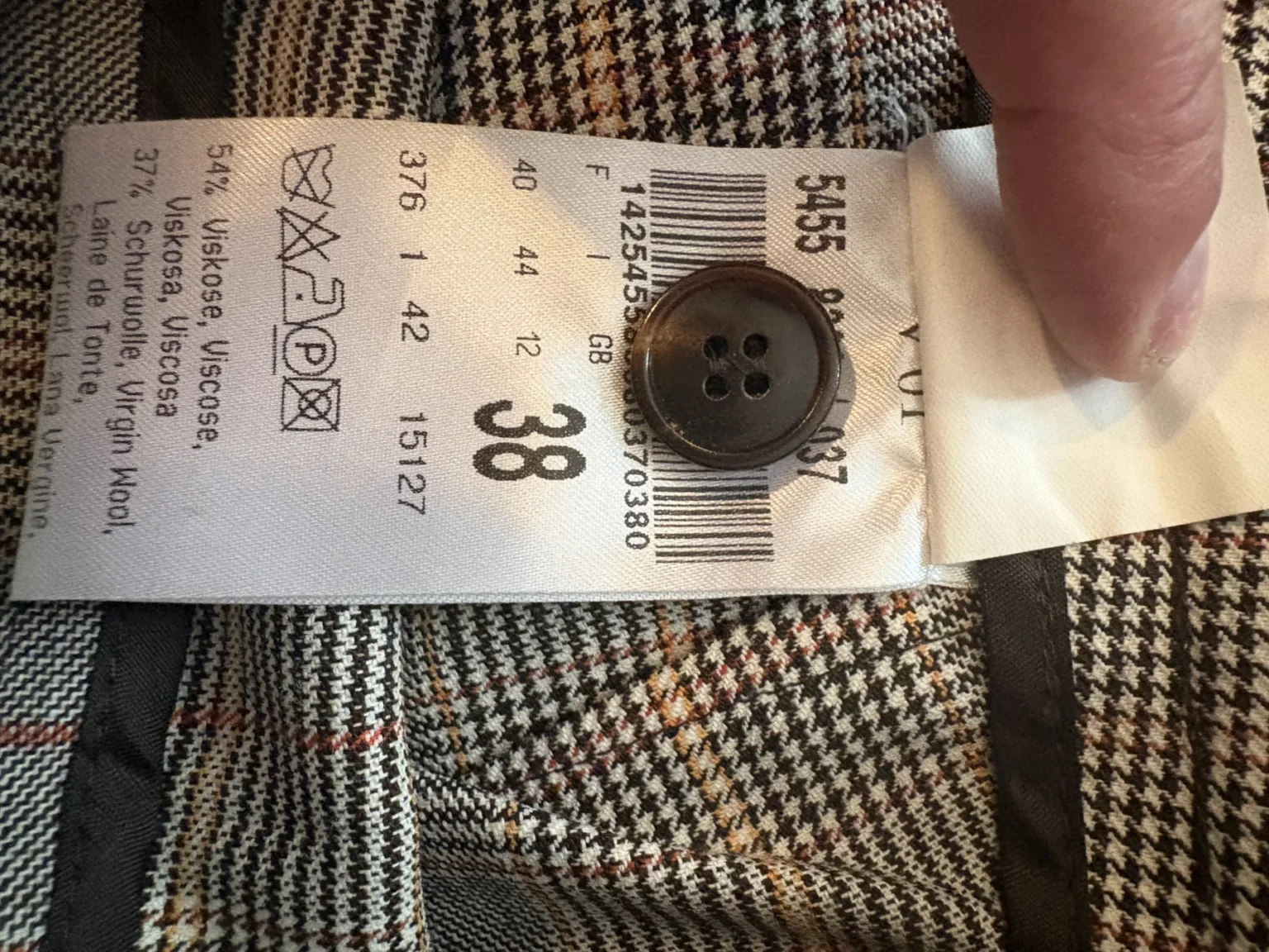 Image for Betty Barclay Collection trousers with a Prince of Wales check pattern – Size 38