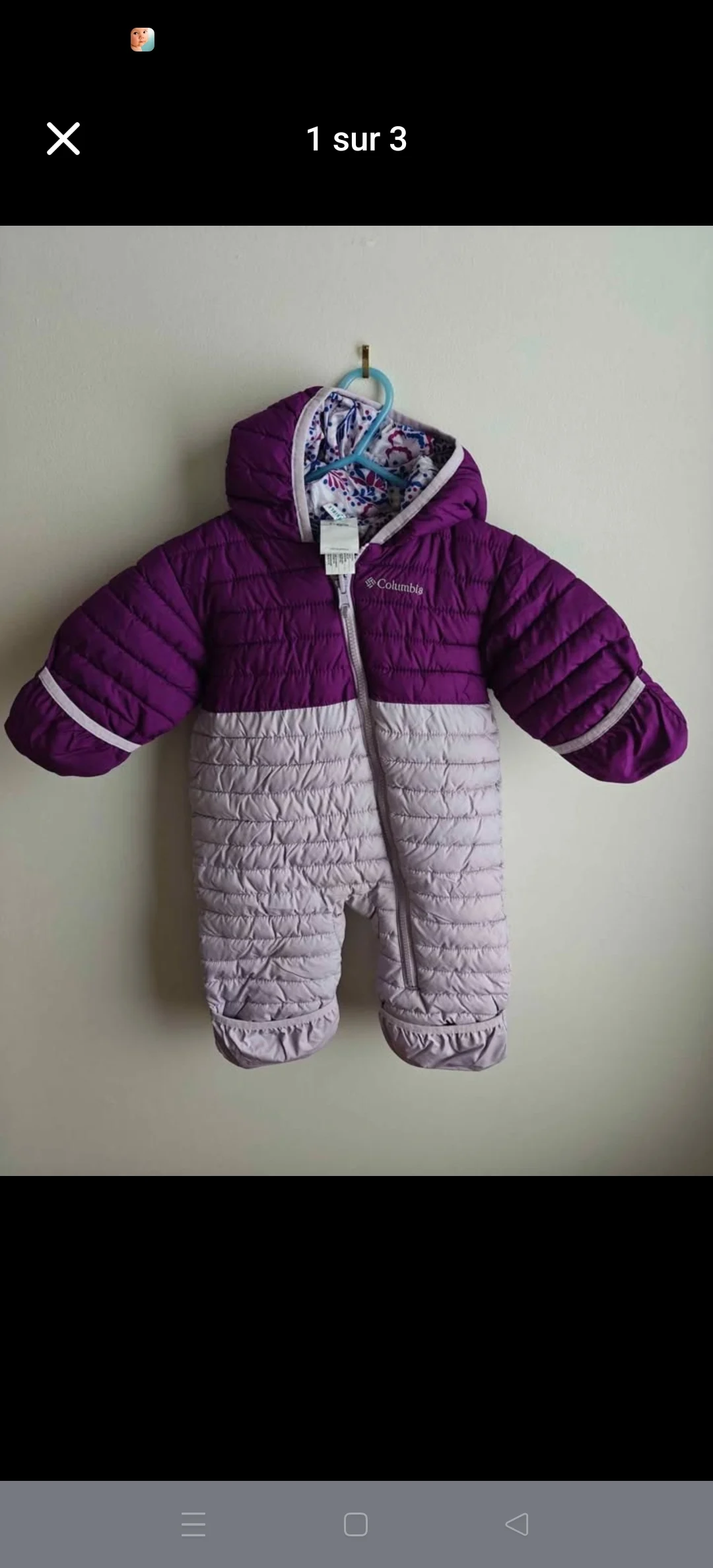 One piece hiver Columbia reversible 6-12 mois Columbia seconde main