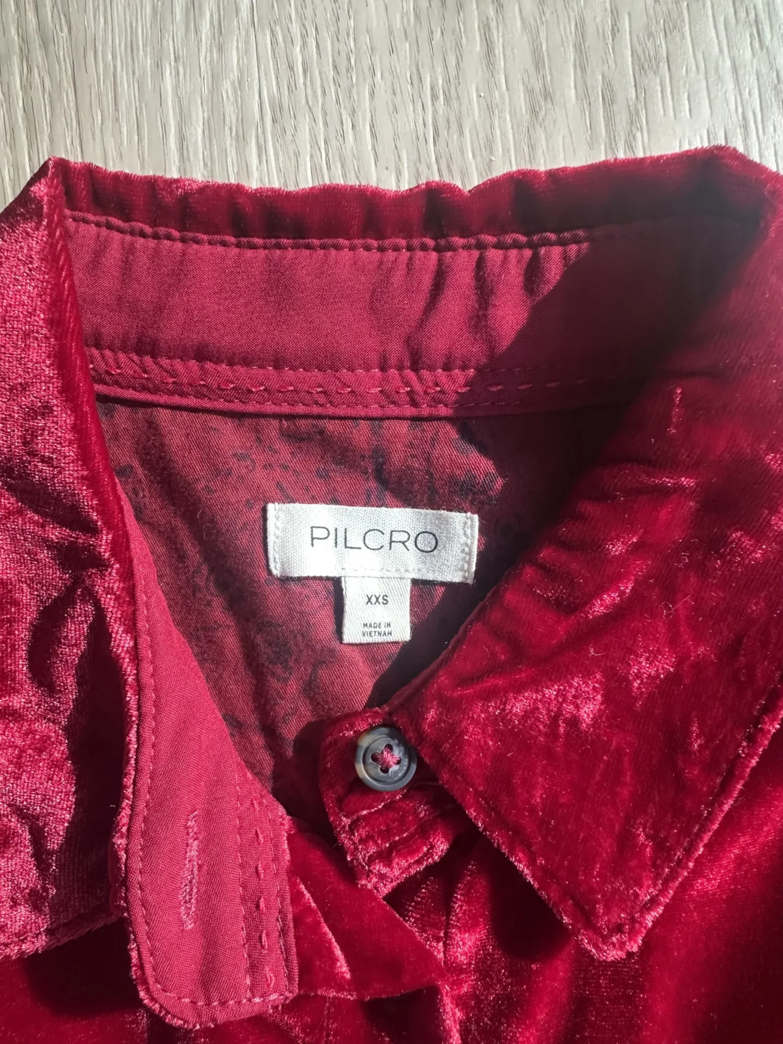 Image for Anthrooologie Pilcro Velvet Shirt XXS