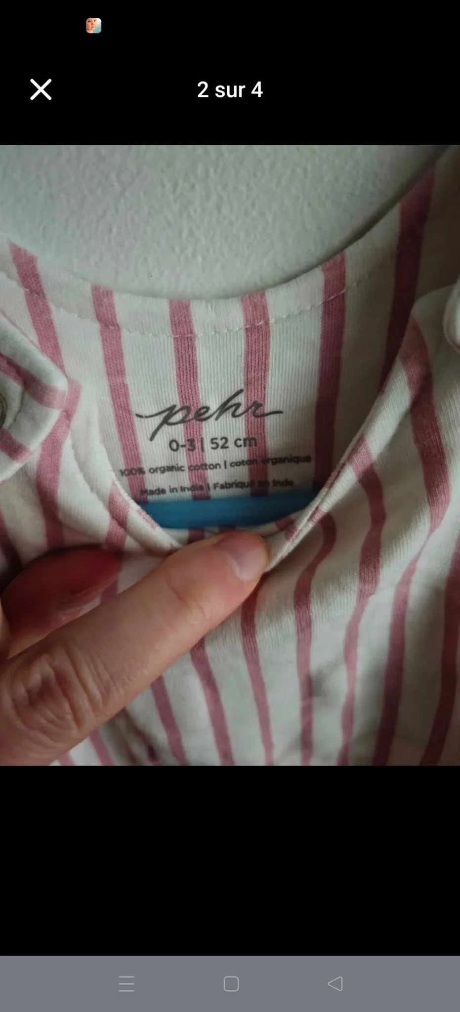 Image for Pehr one-piece, 0–3 months