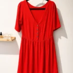 Thumbnail for Robe rouge Envie de Fraise Paris en viscose texturée – Taille 38