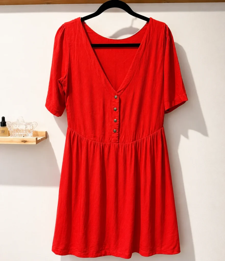 Image for Robe rouge Envie de Fraise Paris en viscose texturée – Taille 38