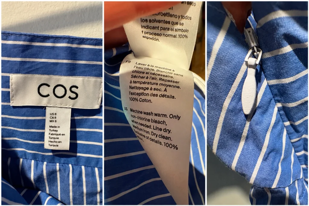 Image for COS – Blue and white striped camisole, 100% cotton – Size 8 (M)