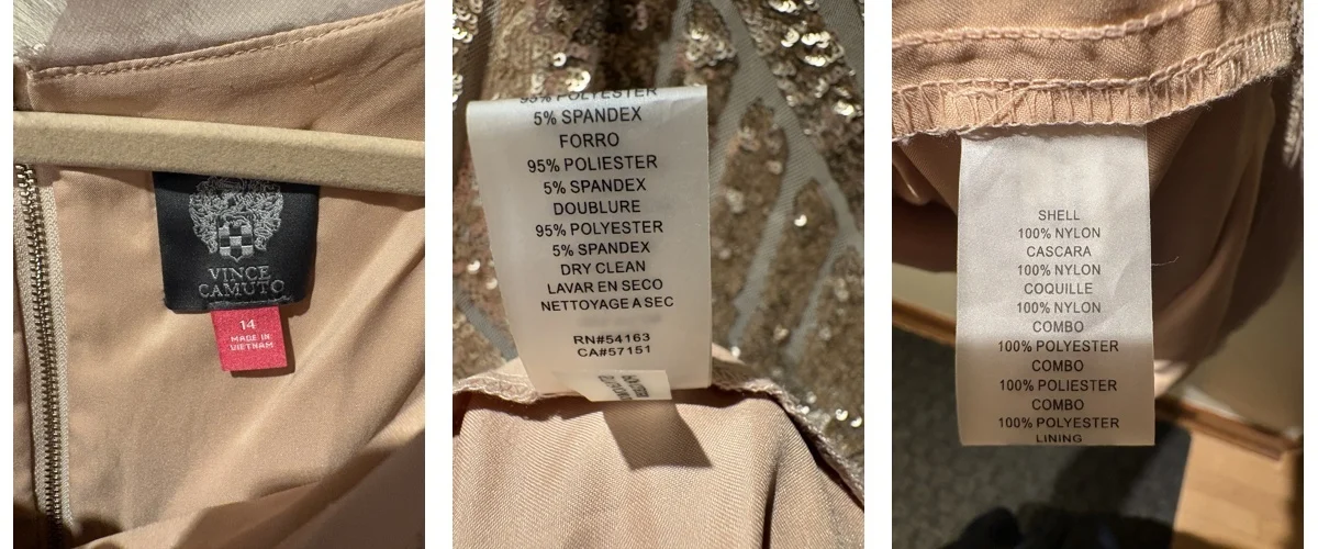 Image for Robe cocktail Vince Camuto à paillettes champagne – Taille 14