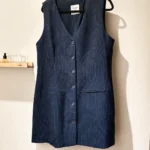 Featured thumbnail for Robe-veston sans manches Abercrombie & Fitch rayée marine – XL