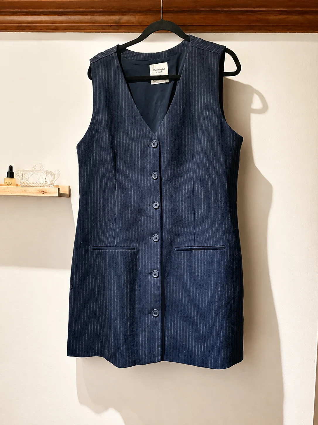 Robe-veston sans manches Abercrombie and Fitch rayée marine – XL Abercrombie and Fitch seconde main