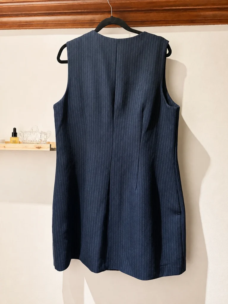 Image for Robe-veston sans manches Abercrombie & Fitch rayée marine – XL