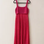 Featured thumbnail for Raspberry pink pleated maxi dress – Anthropologie