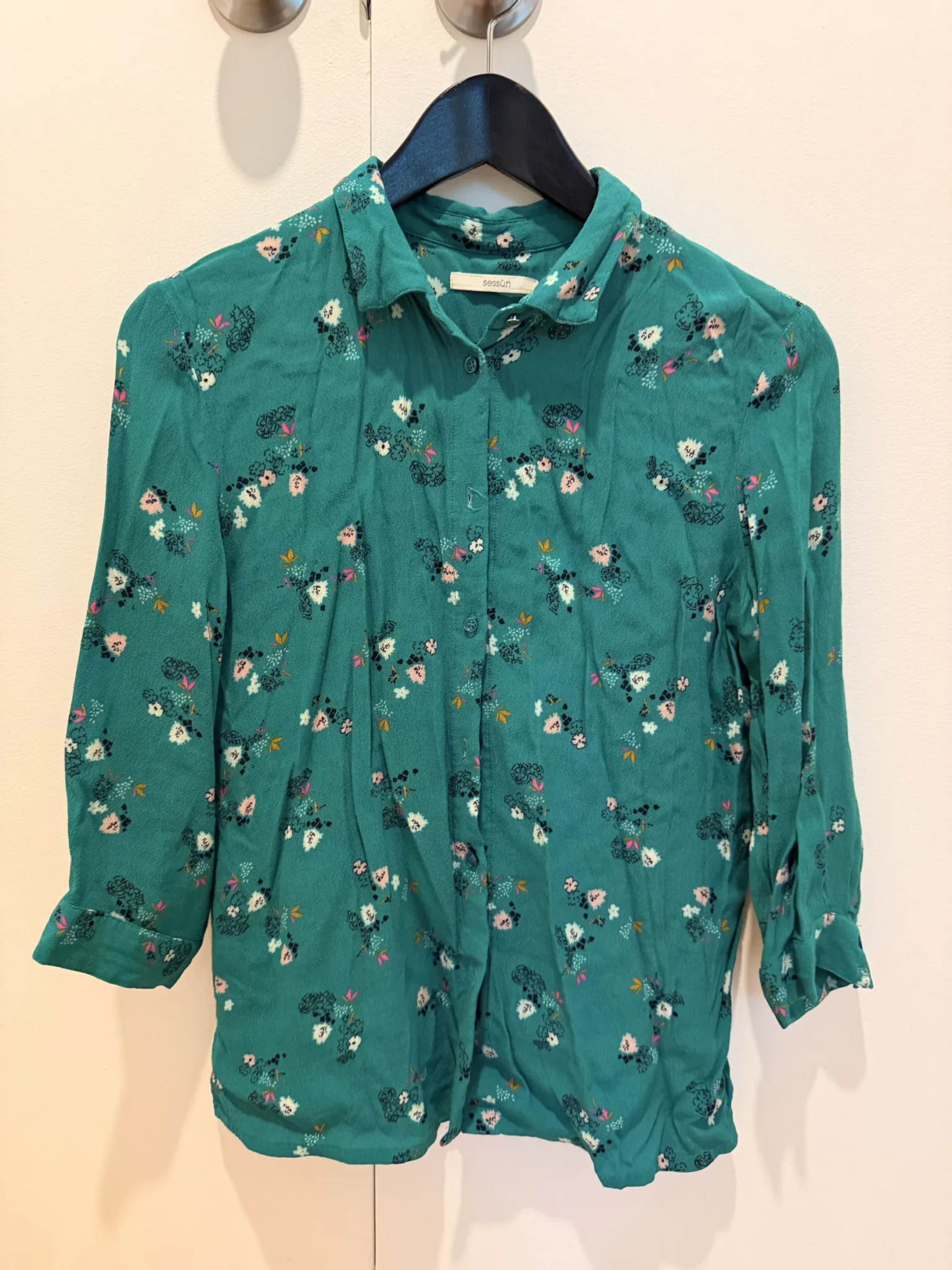 Featured image for Chemisier fleuri vert sessun - Taille S