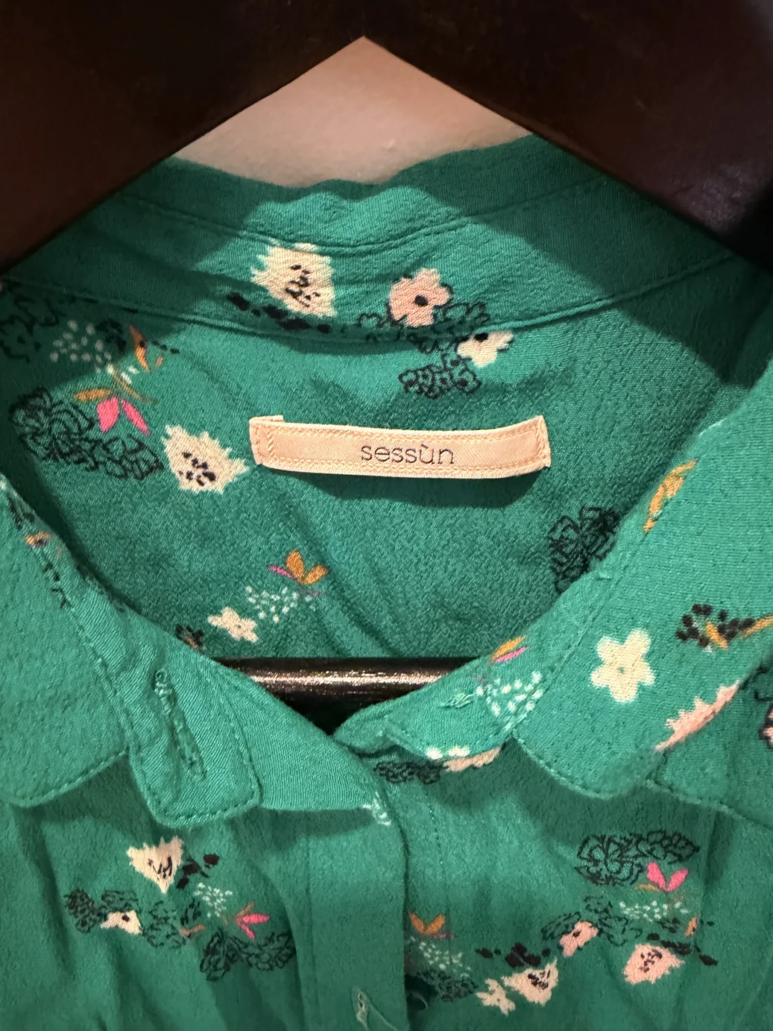 Image for Chemisier fleuri vert sessun - Taille S