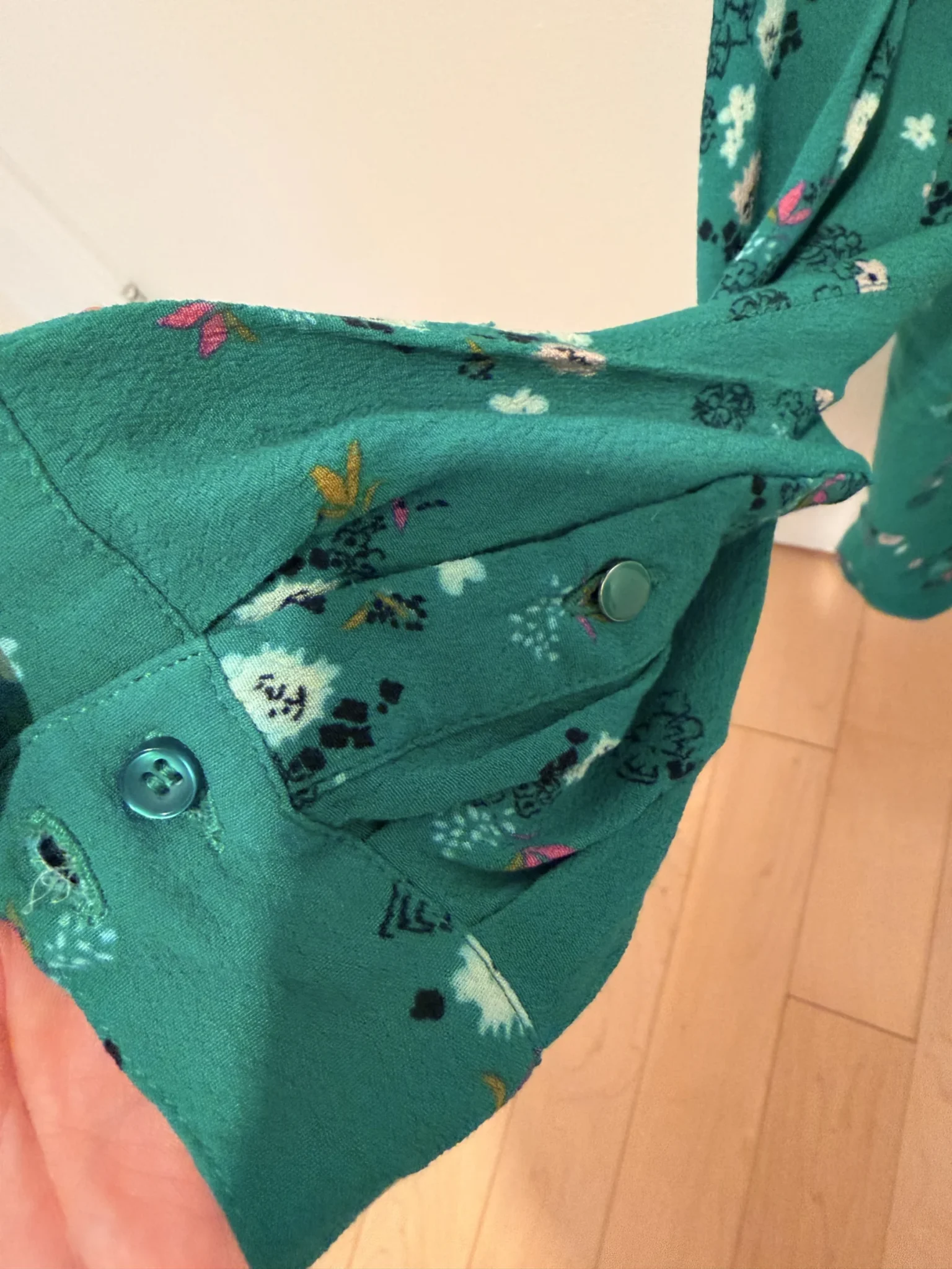 Image for Chemisier fleuri vert sessun - Taille S