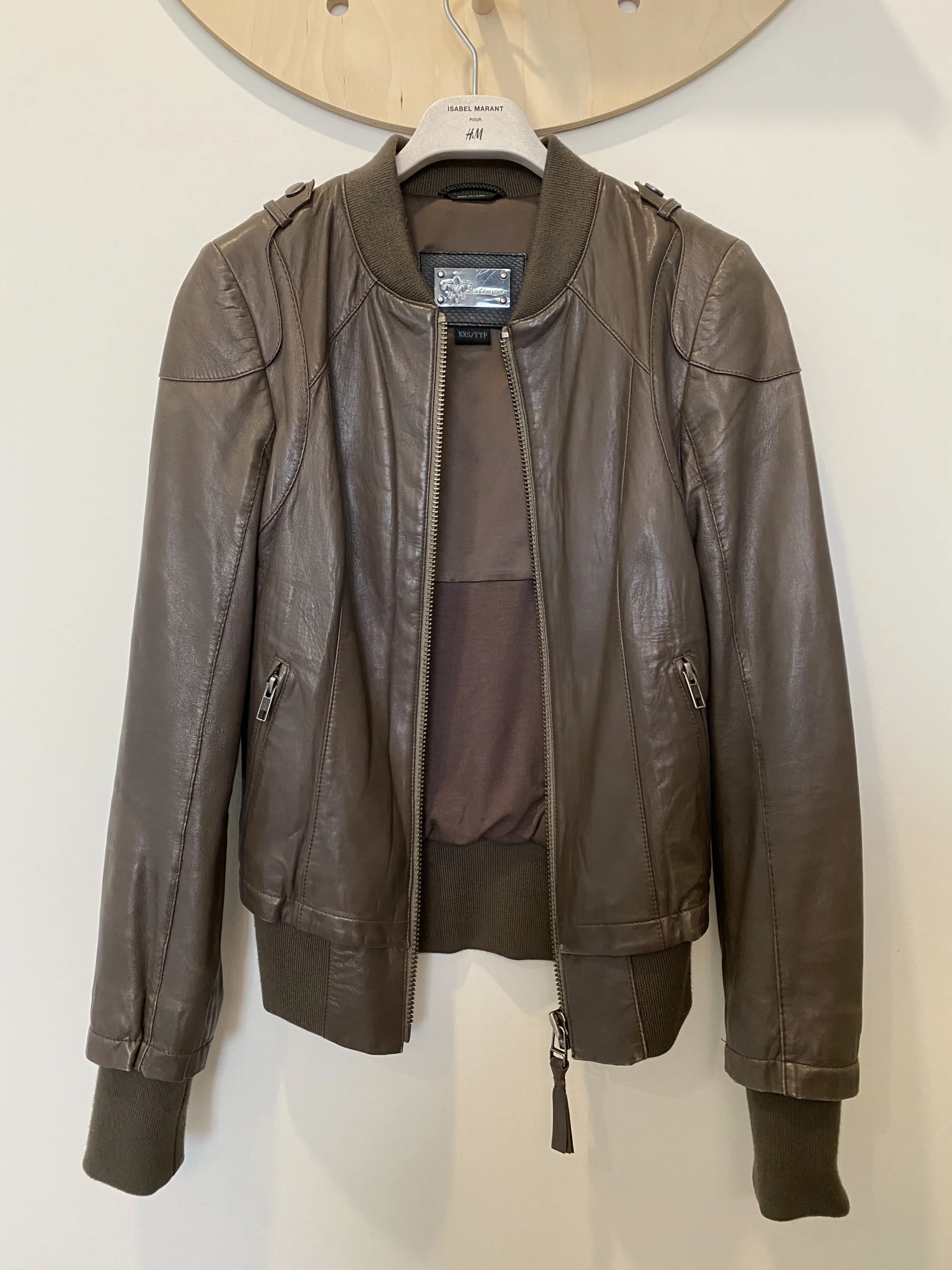 Blouson en cuir taupe Mackage - XXS Mackage seconde main