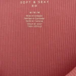 Thumbnail for Coral-coloured ribbed T-shirt