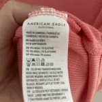 Thumbnail for Coral-coloured ribbed T-shirt