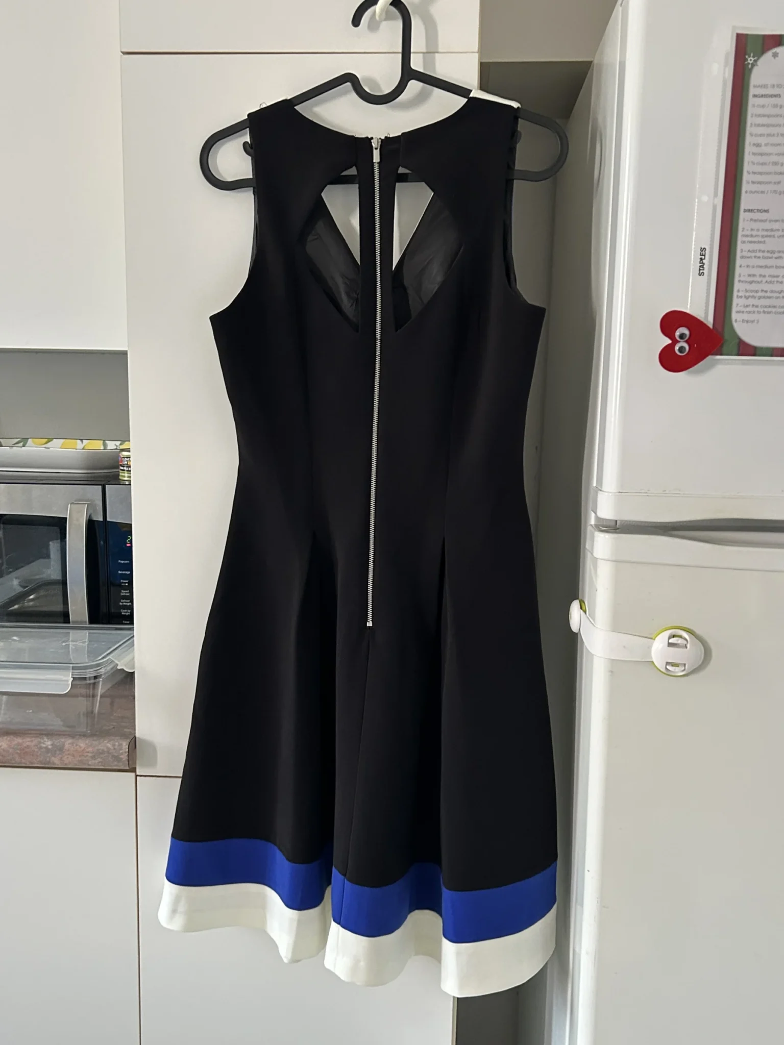 Image for H&M dress, size 36, black, blue and white