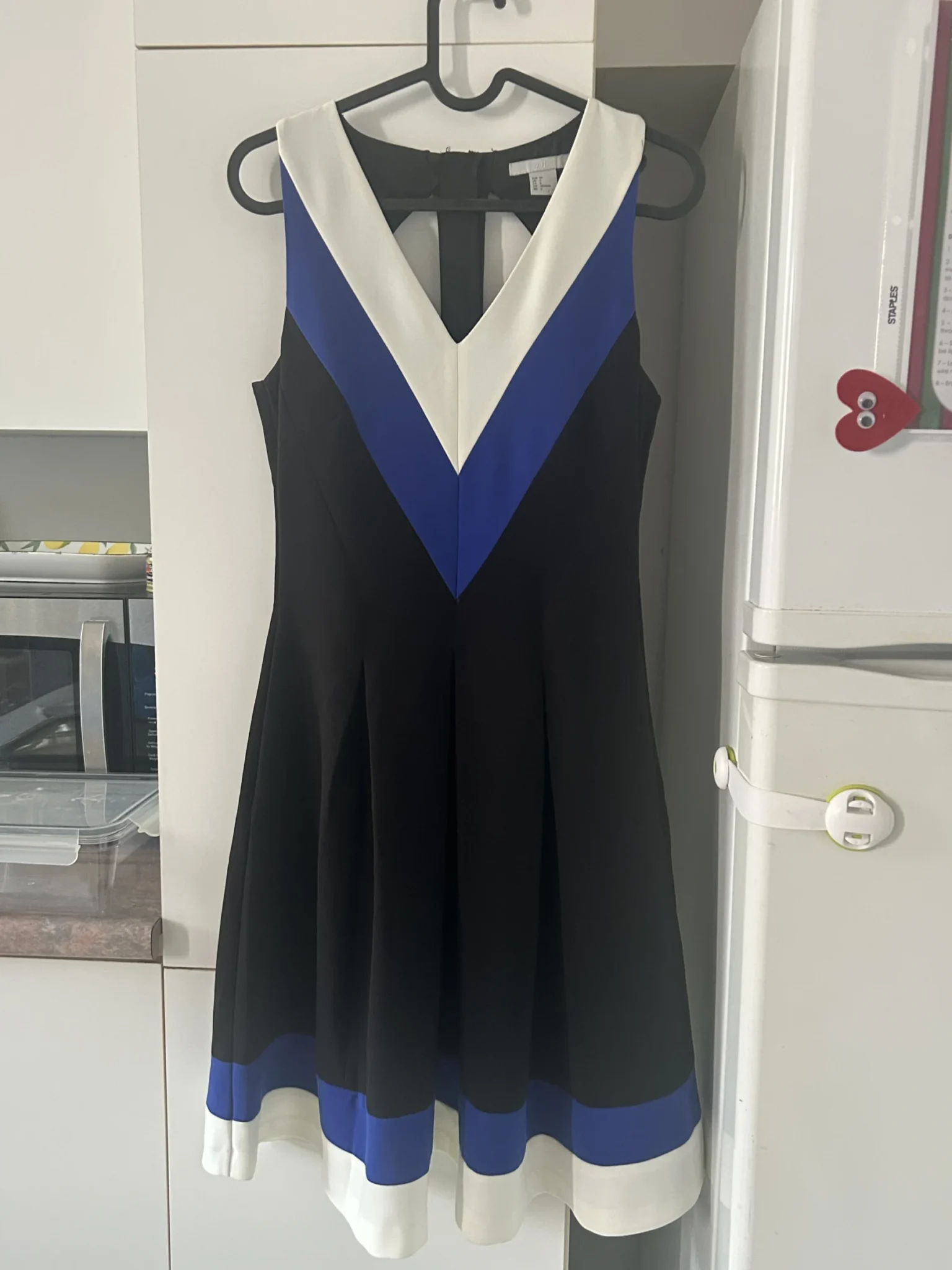 Image for H&M dress, size 36, black, blue and white