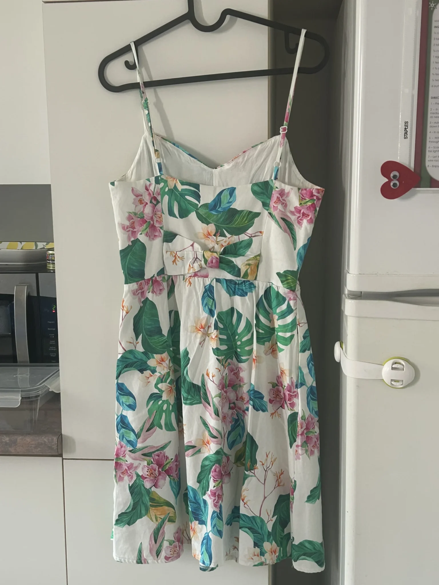 Image for Colourful Naf Naf dress, size 36, with a bow at the back