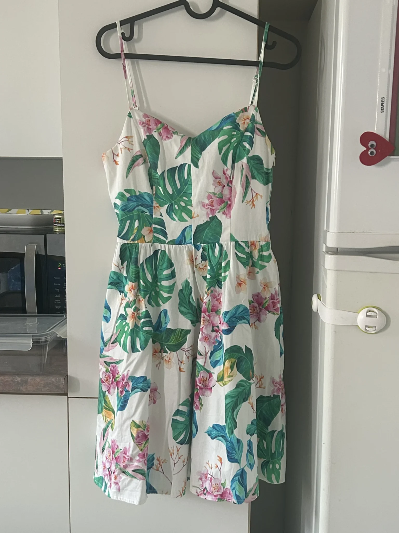 Image for Colourful Naf Naf dress, size 36, with a bow at the back