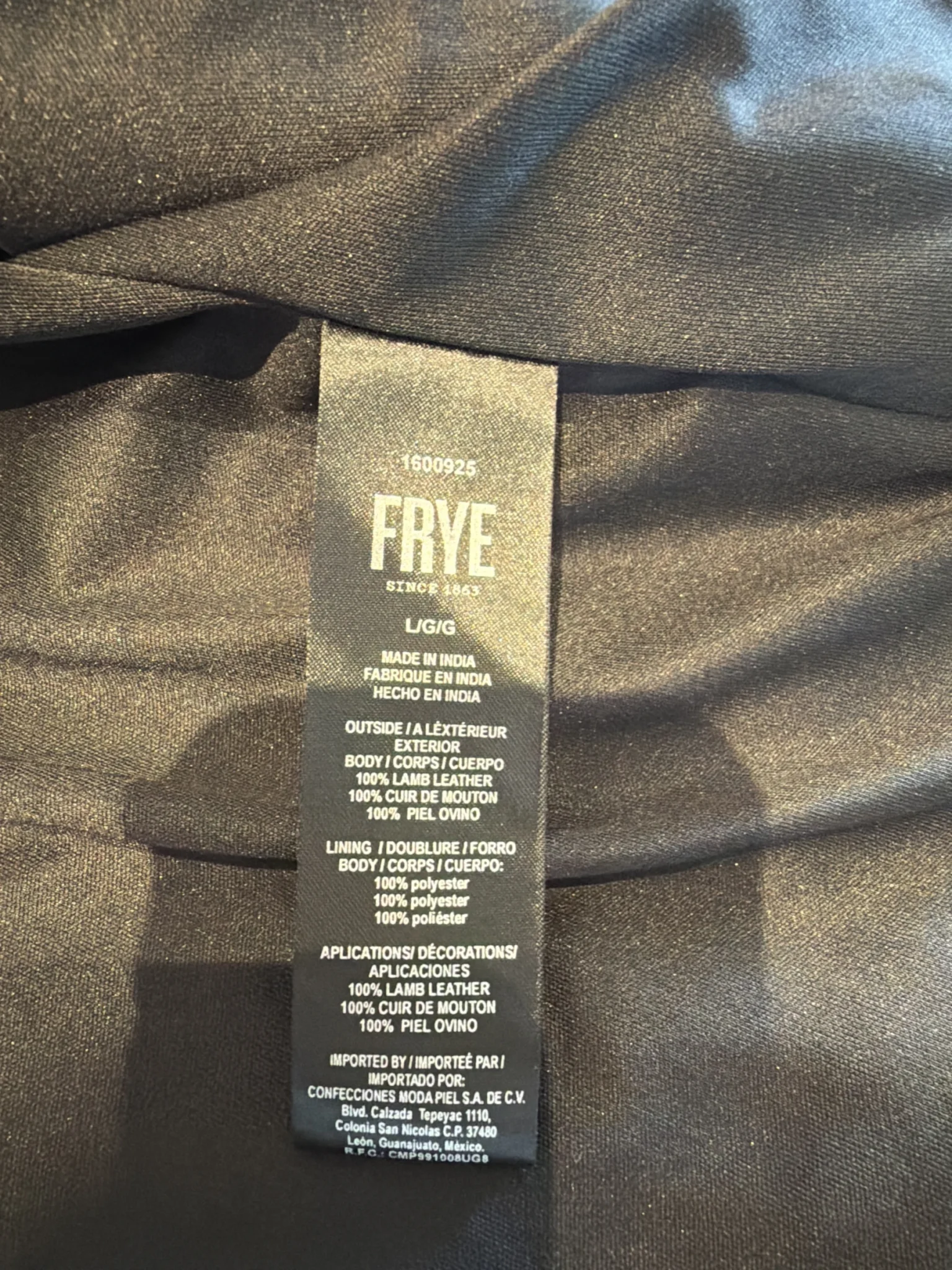 Image for Impeccable FRYE Leather Jacket