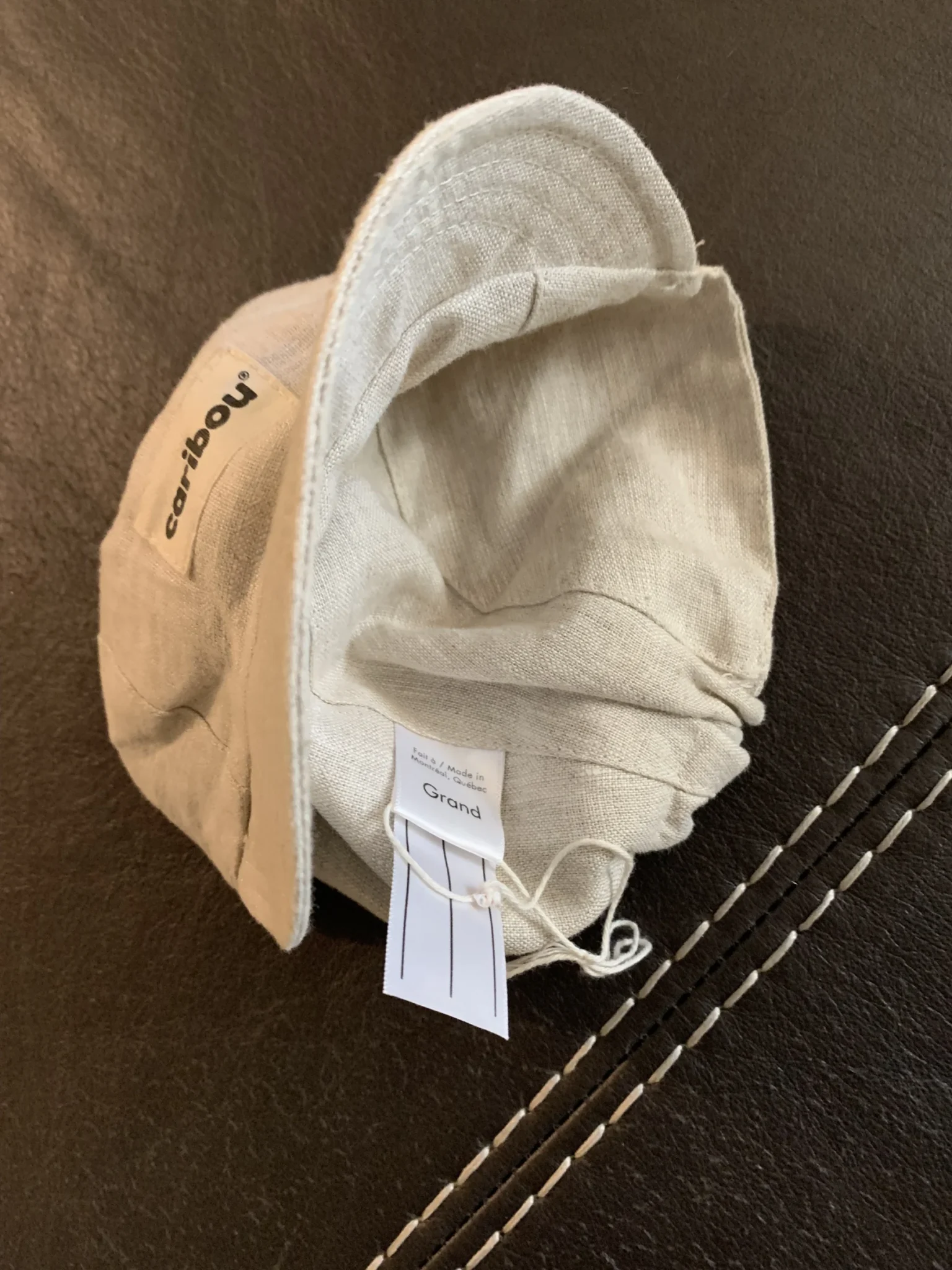 Image for Ecru/linen baby caribou cap, size L
