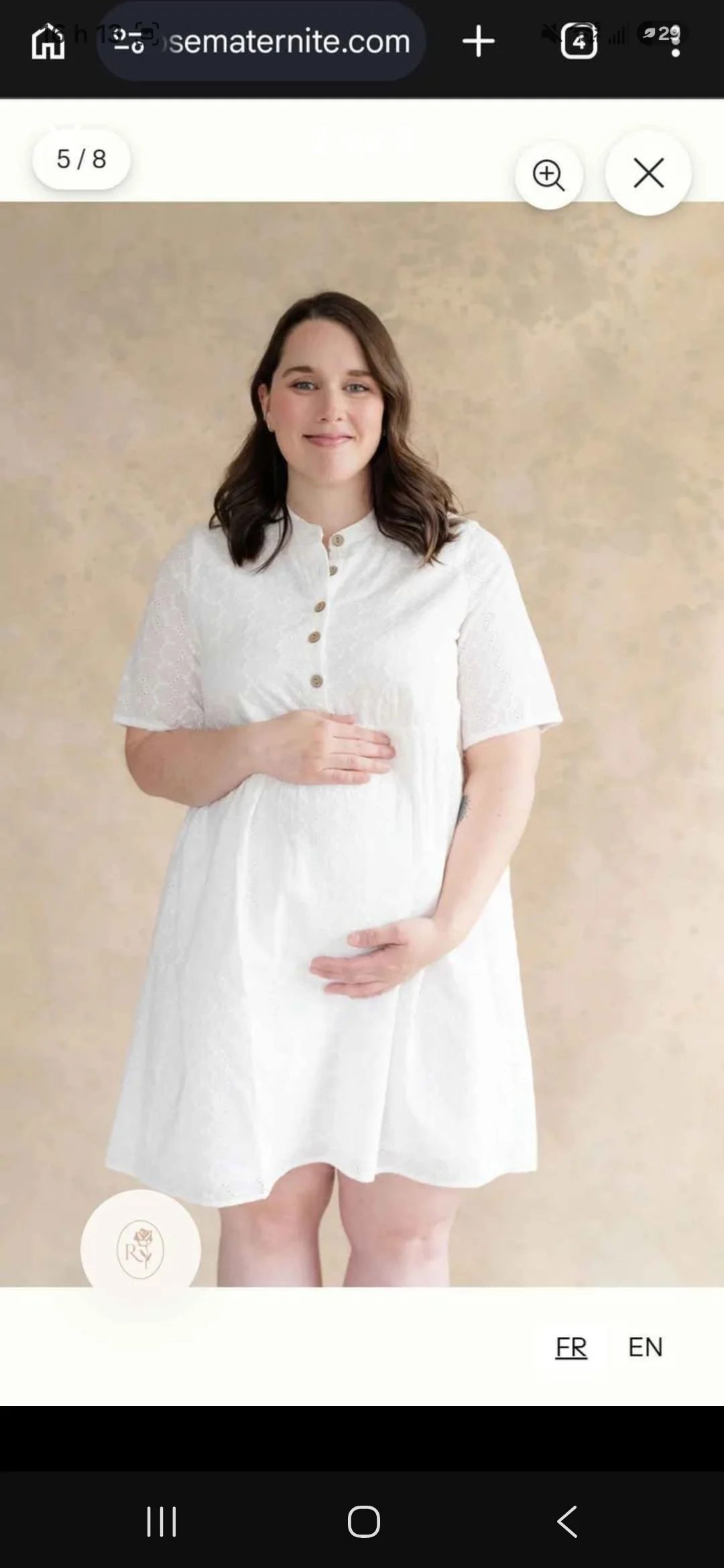 Robe BIANCA - broderie blanche Rose Maternité seconde main