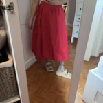 Thumbnail for Red bubble-hem skirt