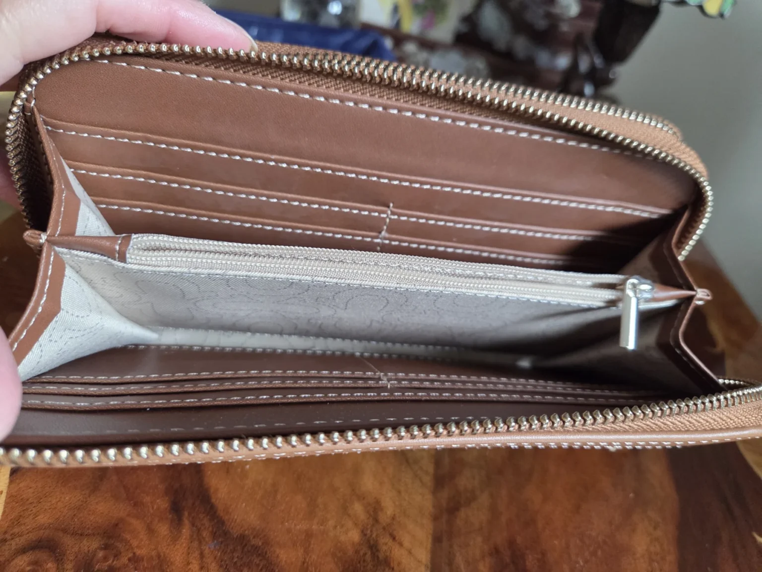 Image for True Religion – Denim crossbody bag with tan leather trim