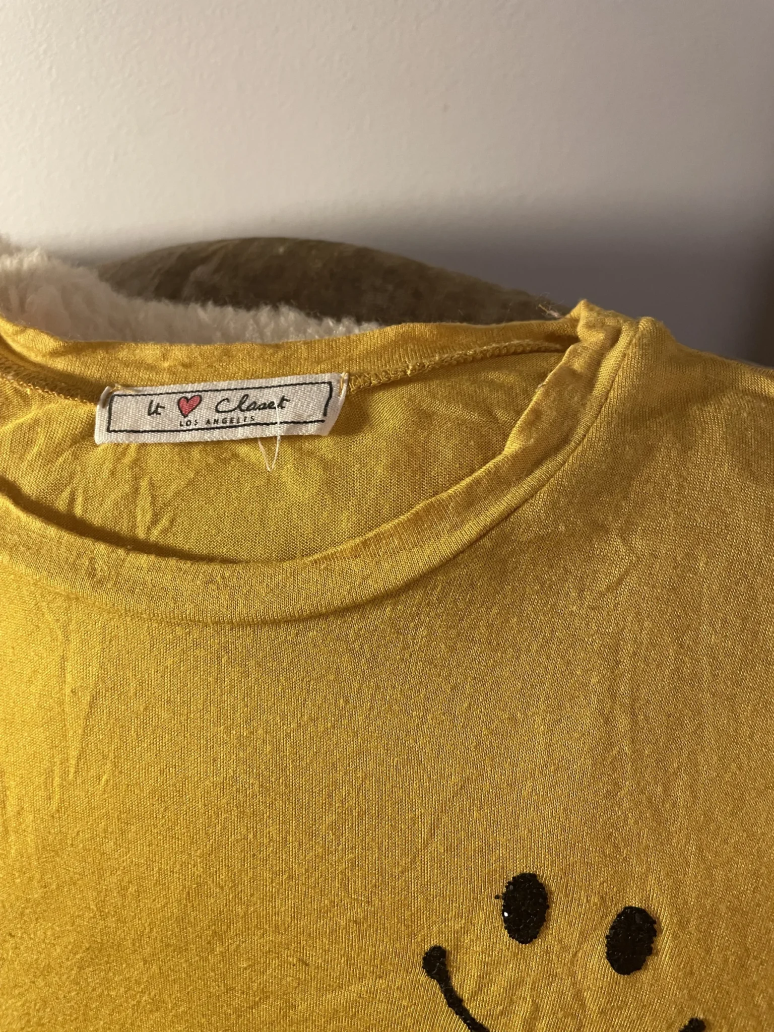 Image for Yellow T-shirt, size S, with a happy face 😃