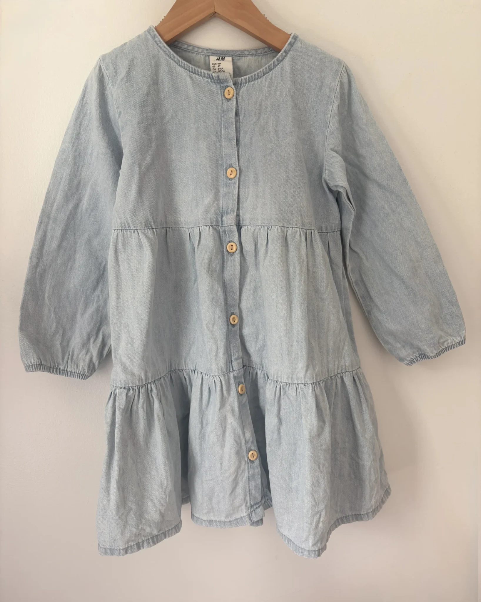Image for 3/4-sleeve denim dress