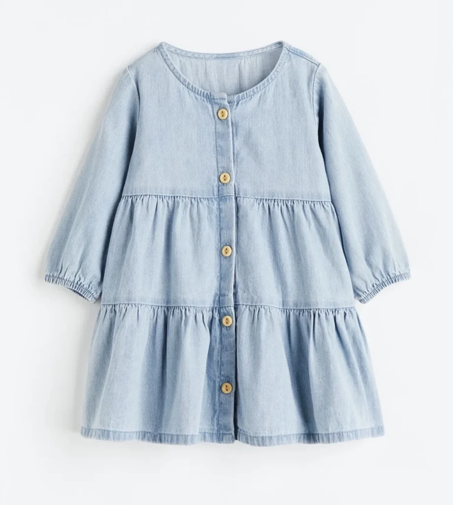 Image for 3/4-sleeve denim dress