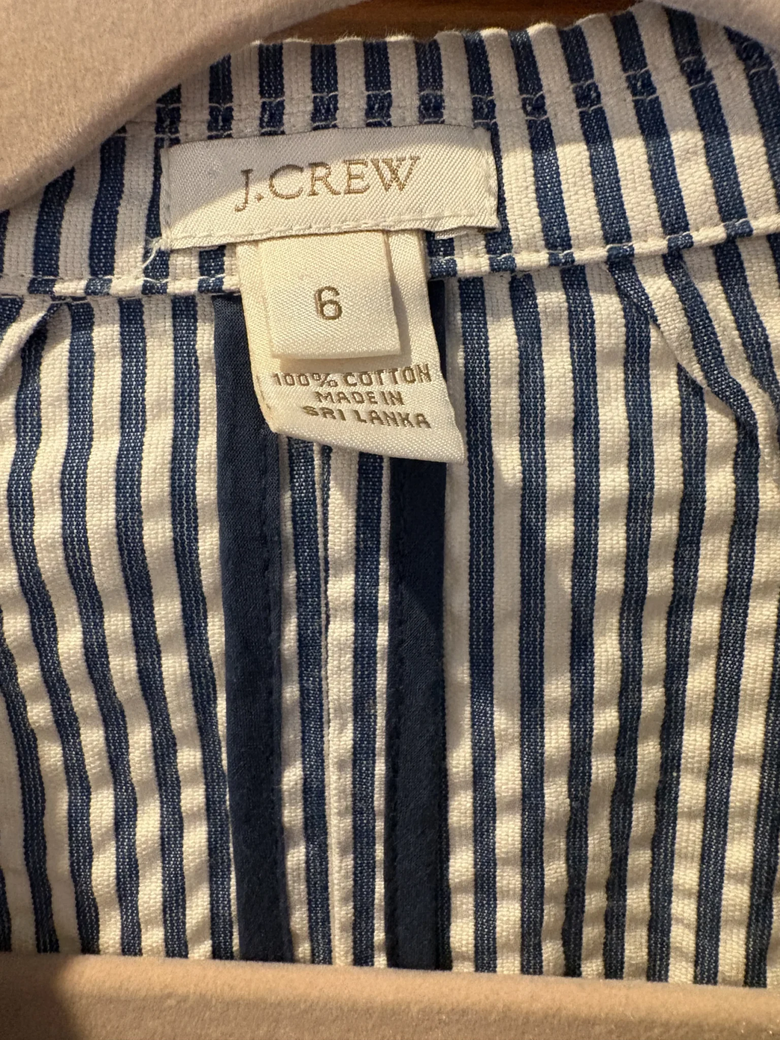 Image for J.Crew ‘Schoolboy’ blazer in navy and white striped seersucker