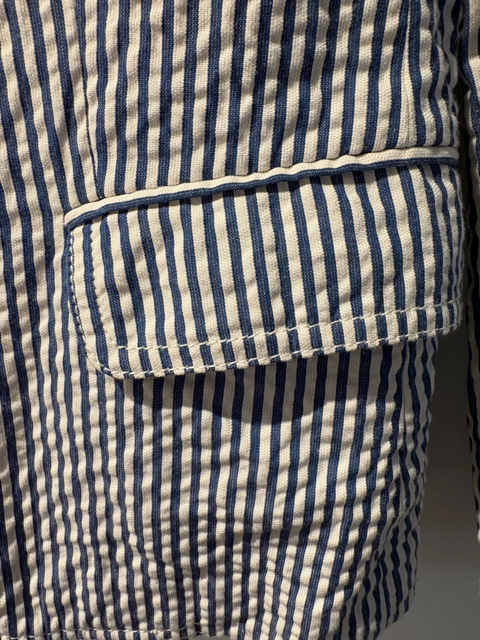 Image for J.Crew ‘Schoolboy’ blazer in navy and white striped seersucker