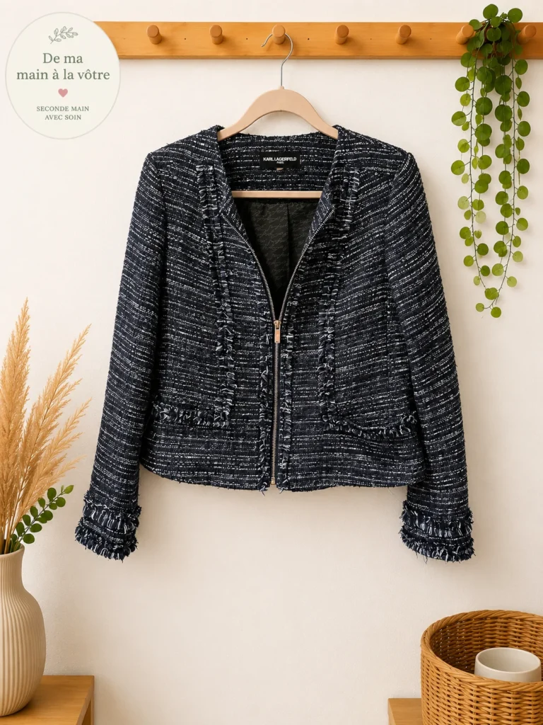 Featured image for Veste tweed zippée Karl Lagerfeld Paris, taille 8